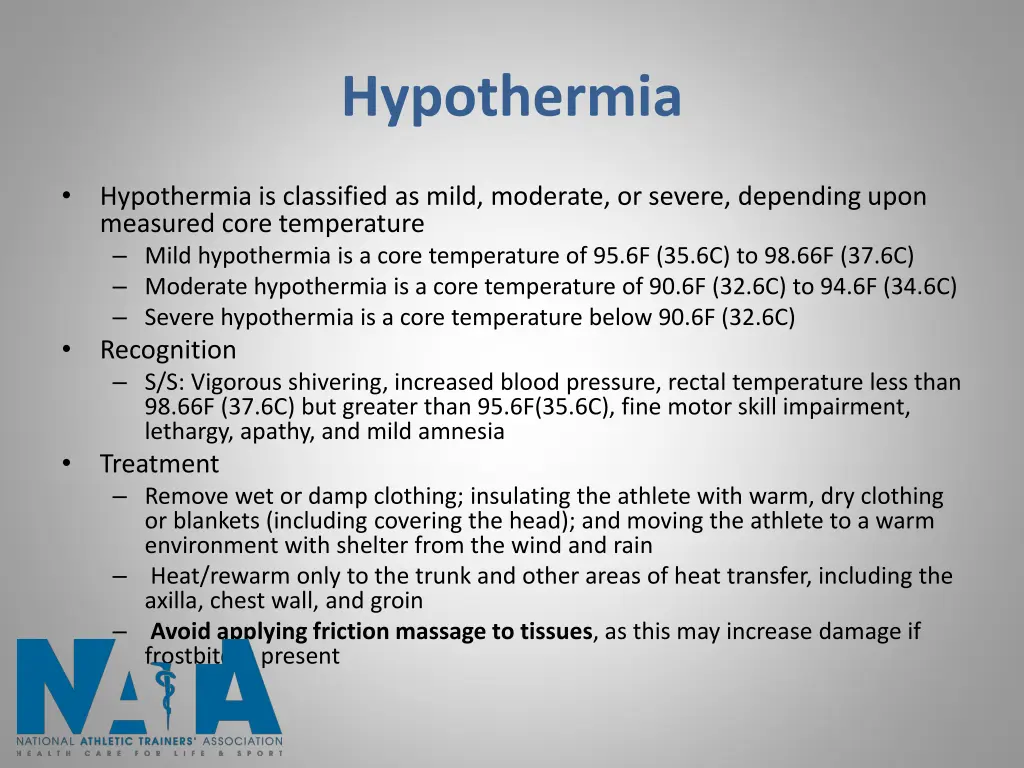 hypothermia