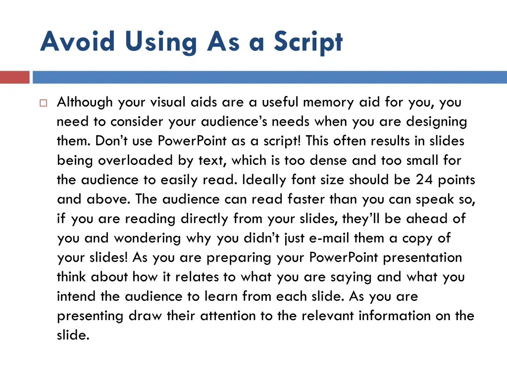 avoid using as a script