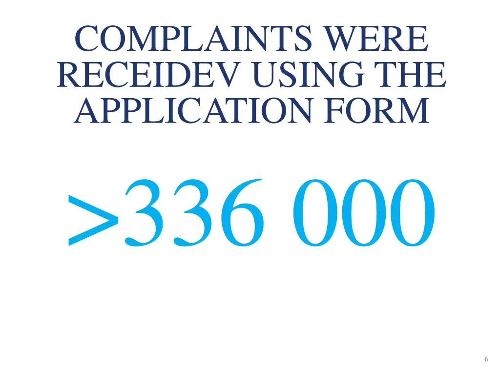 complaints were receidev using the application