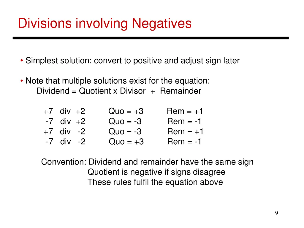 divisions involving negatives 1