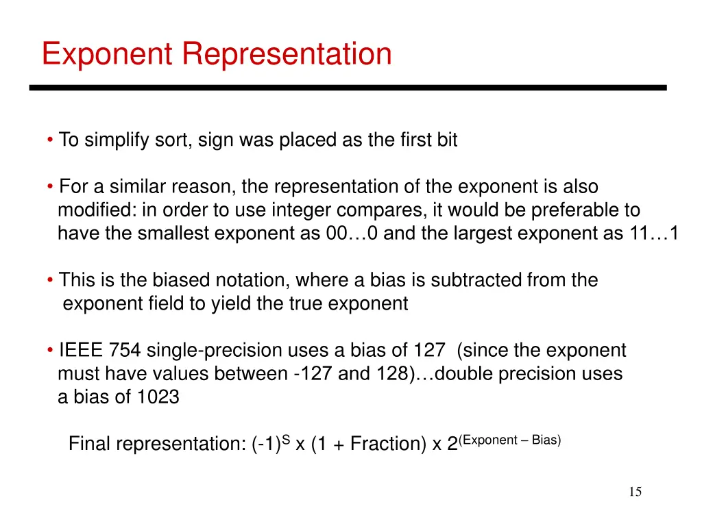 exponent representation