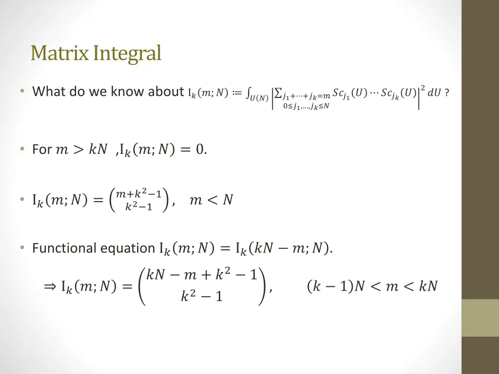 matrix integral