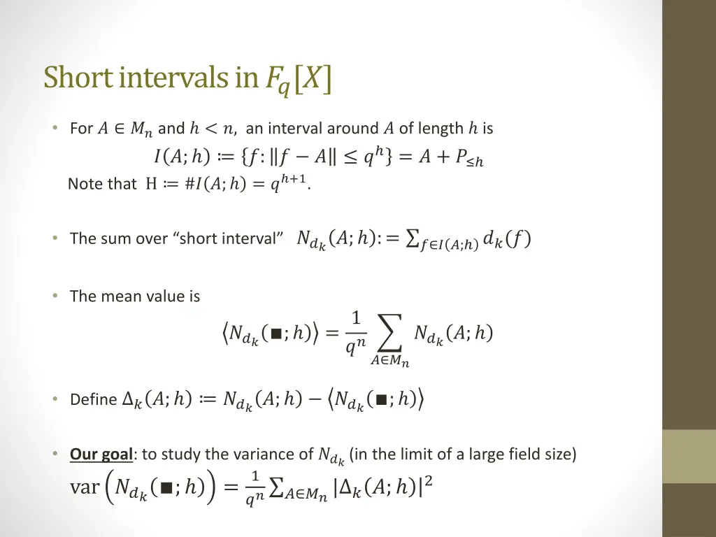 short intervals in