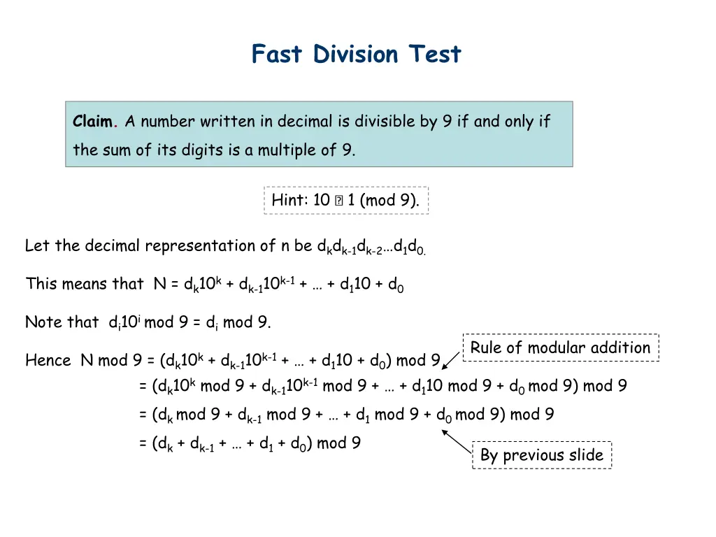 fast division test 3