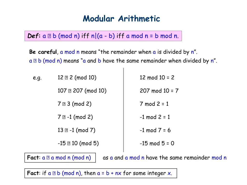 modular arithmetic 1