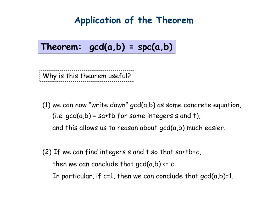 application of the theorem