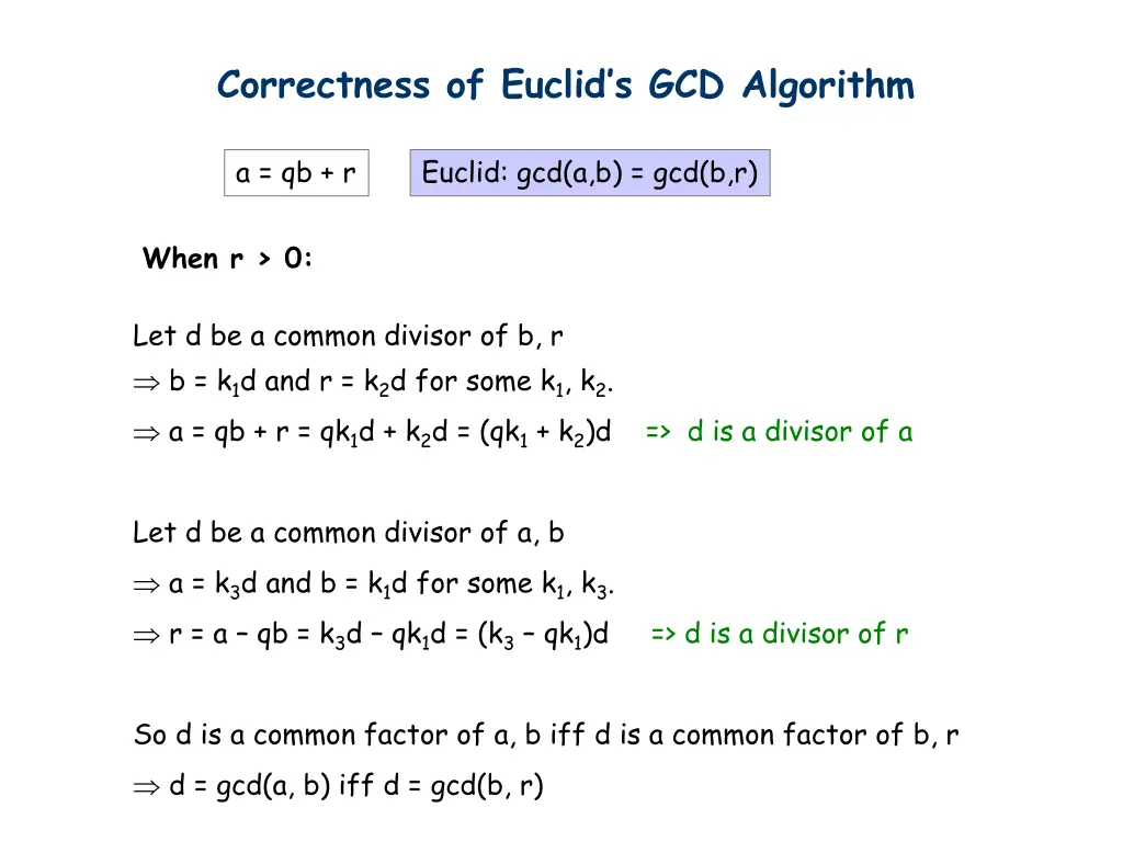 correctness of euclid s gcd algorithm 1