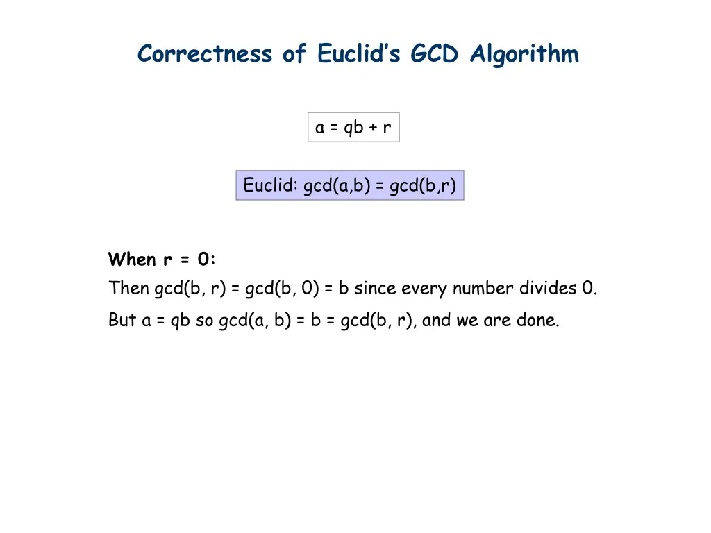 correctness of euclid s gcd algorithm