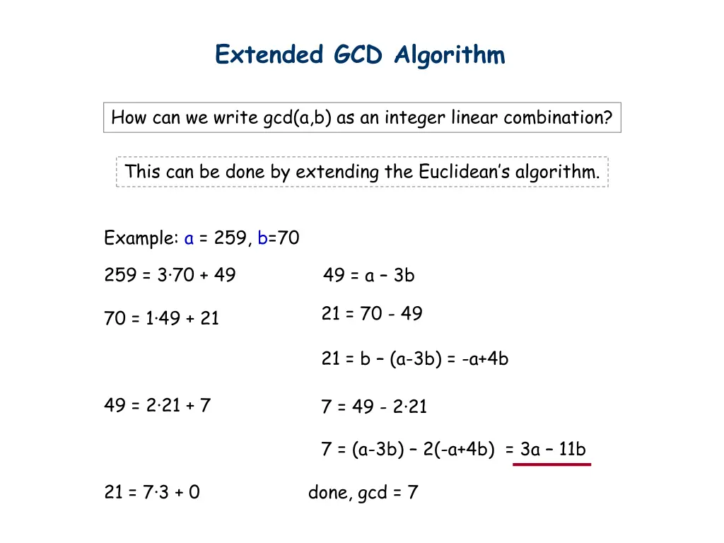 extended gcd algorithm