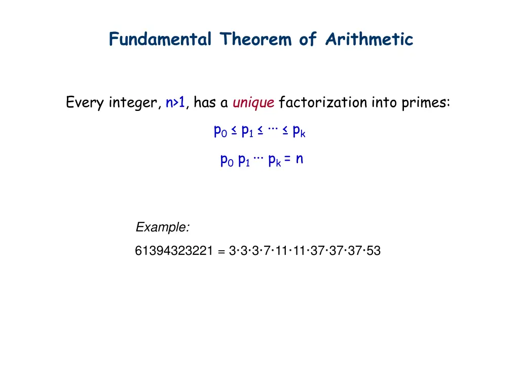 fundamental theorem of arithmetic