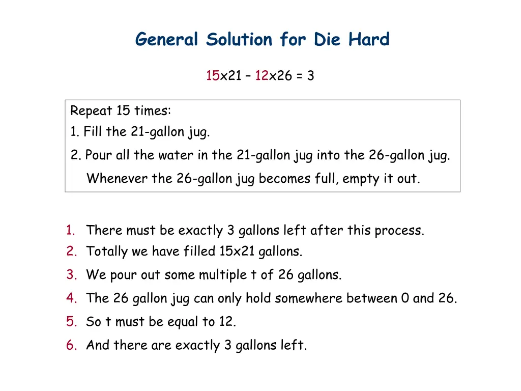 general solution for die hard 3