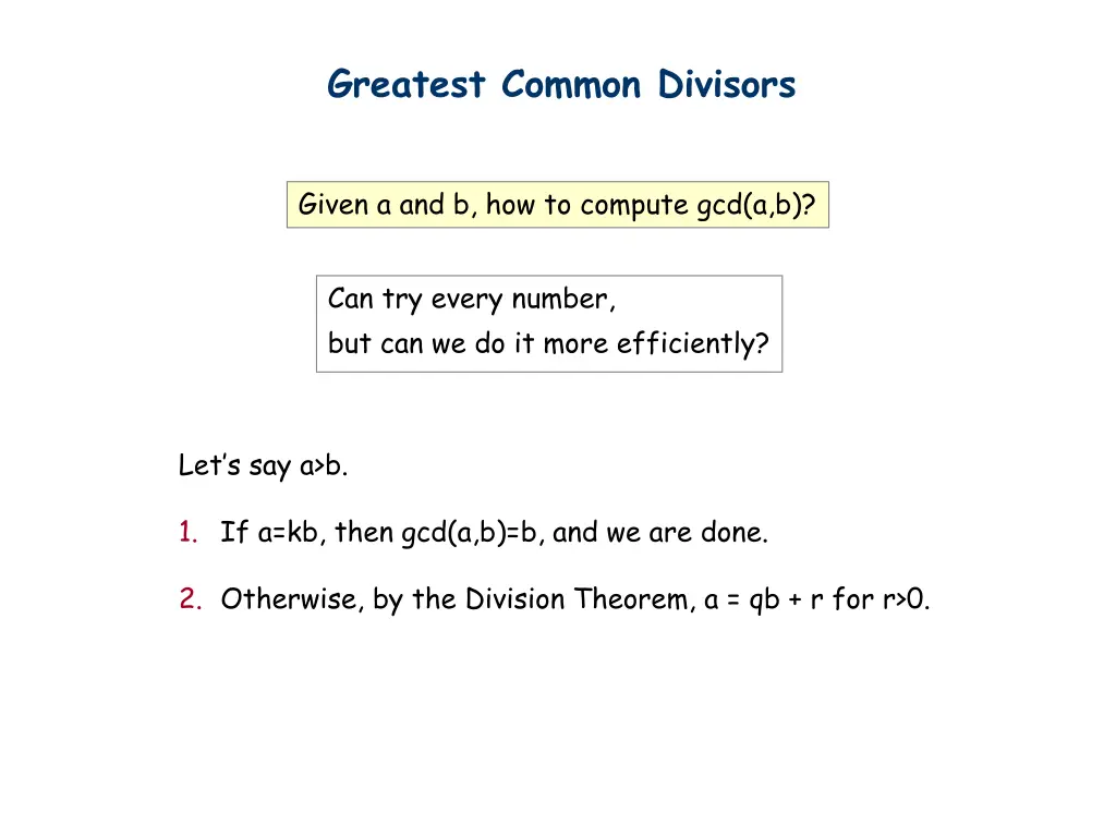 greatest common divisors