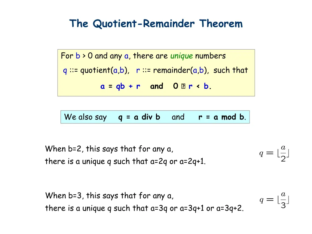 the quotient remainder theorem