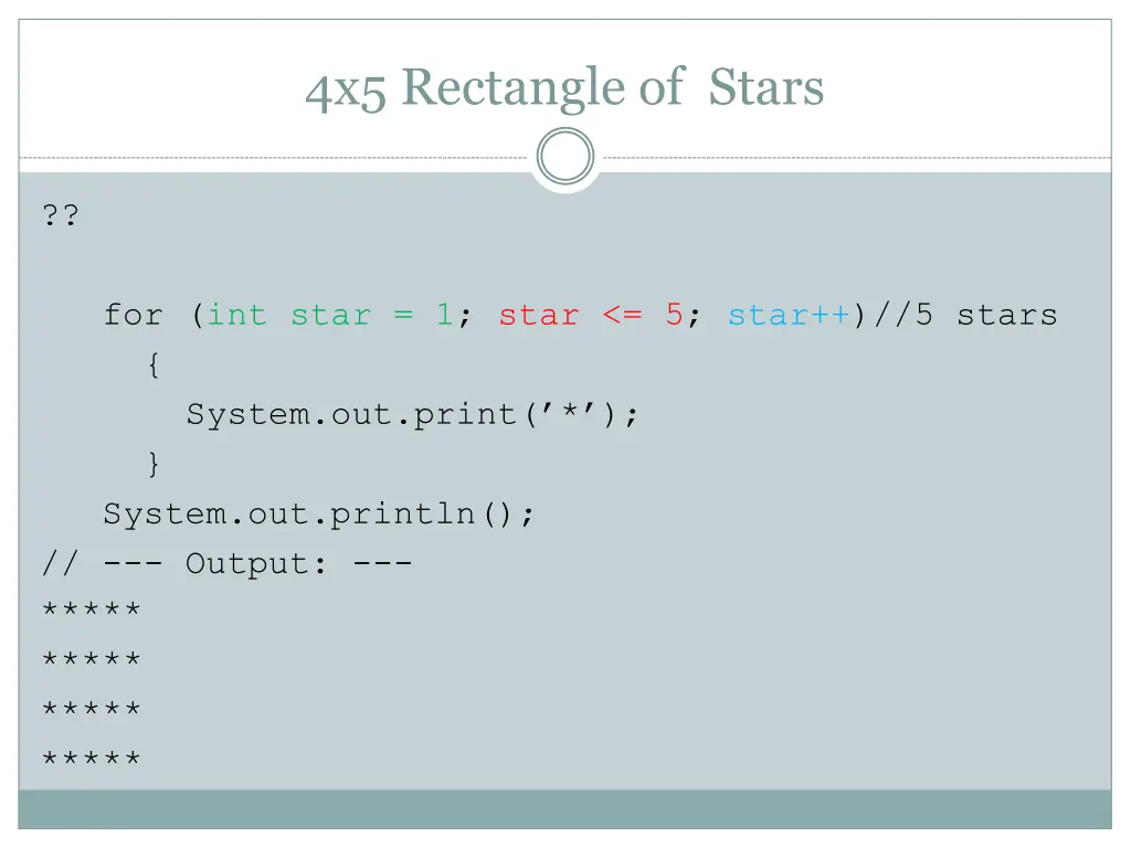 4x5 rectangle of stars