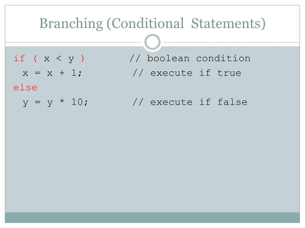 branching conditional statements