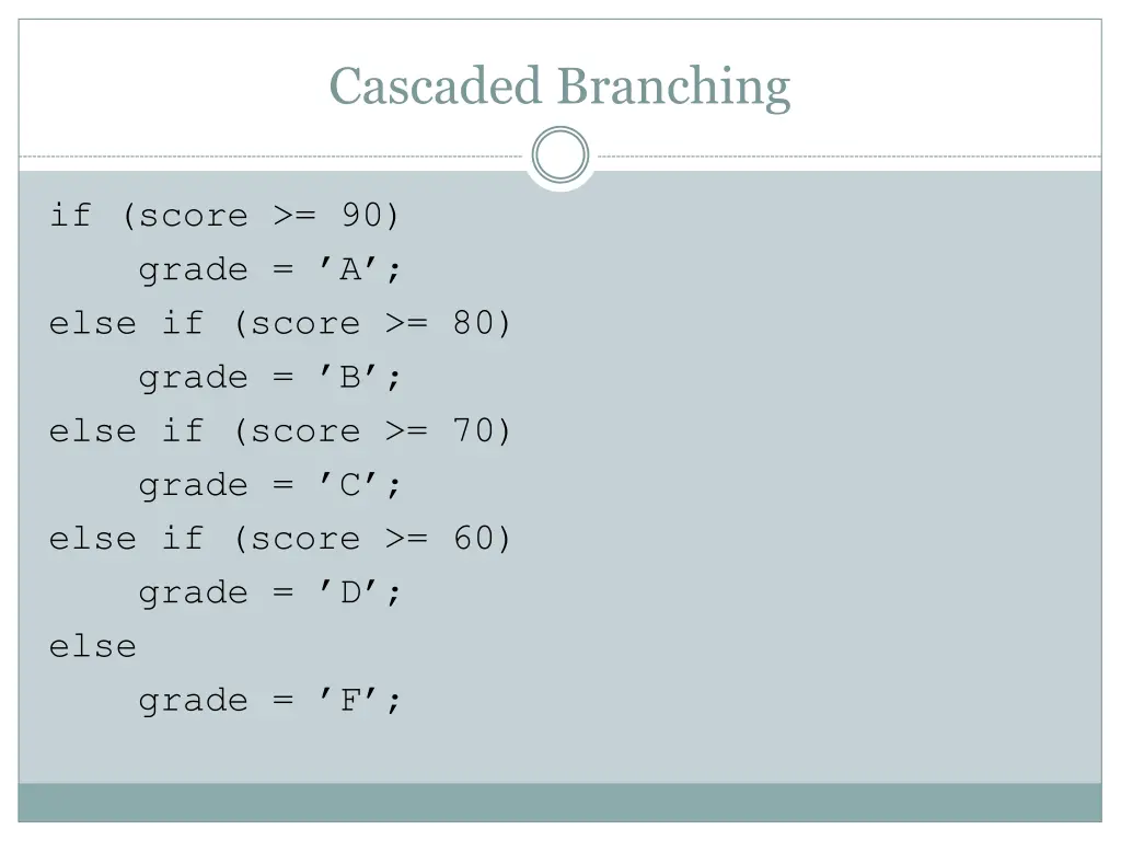 cascaded branching