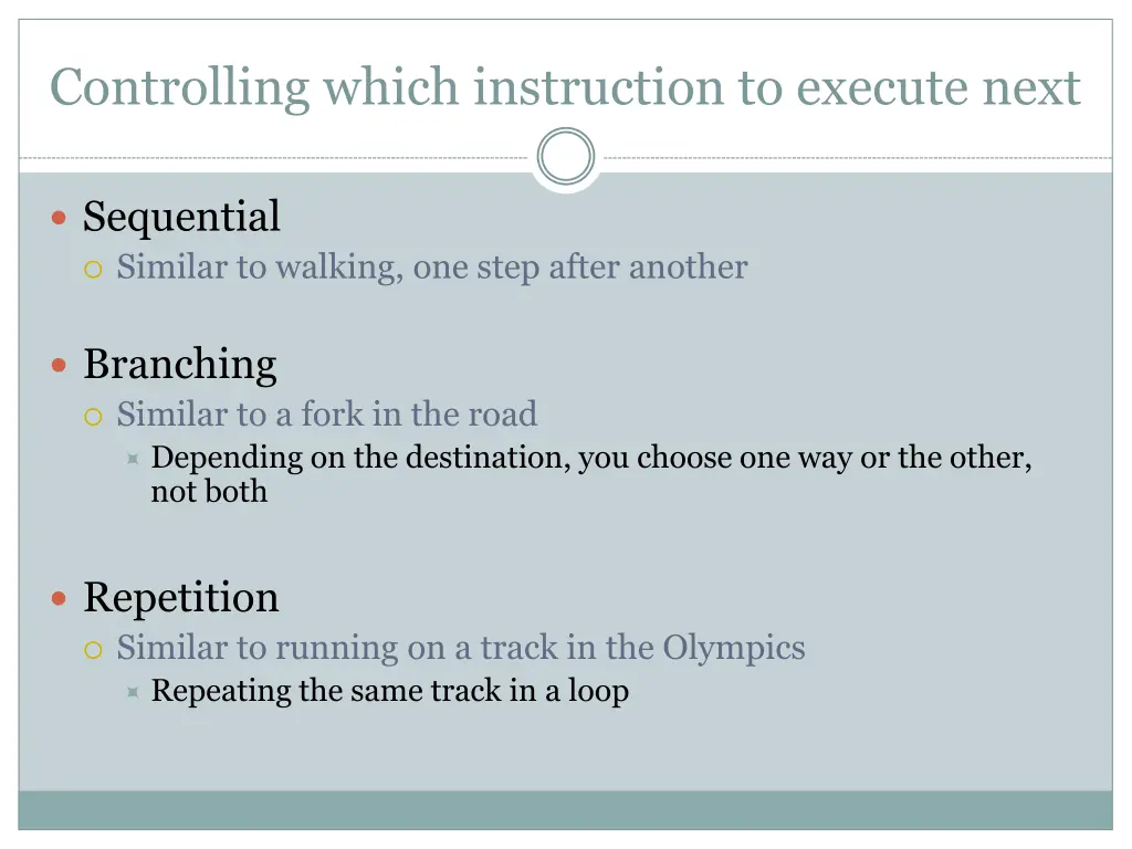 controlling which instruction to execute next