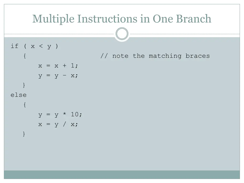 multiple instructions in one branch