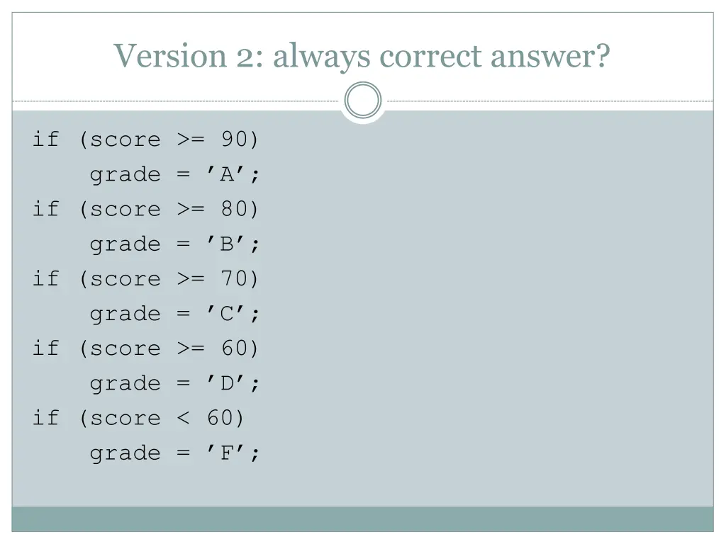 version 2 always correct answer