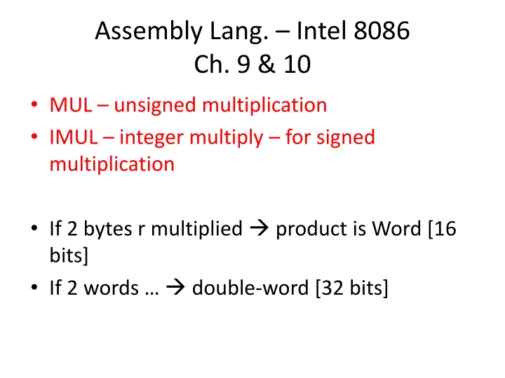 assembly lang intel 8086 ch 9 10