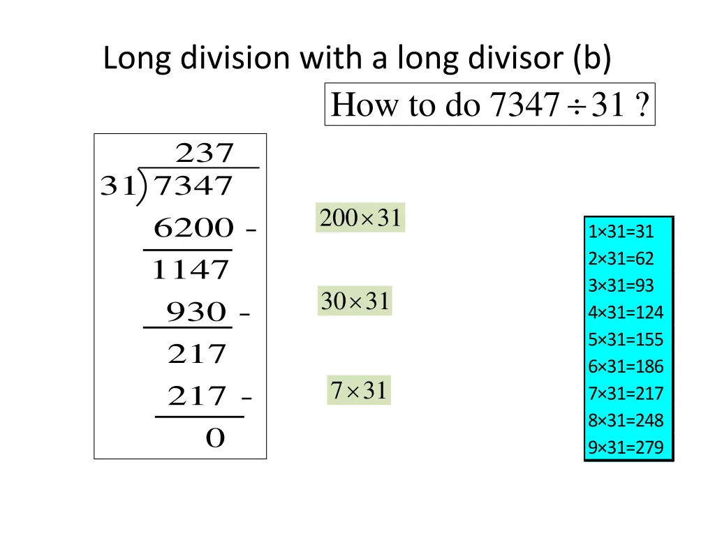 long division with a long divisor 1