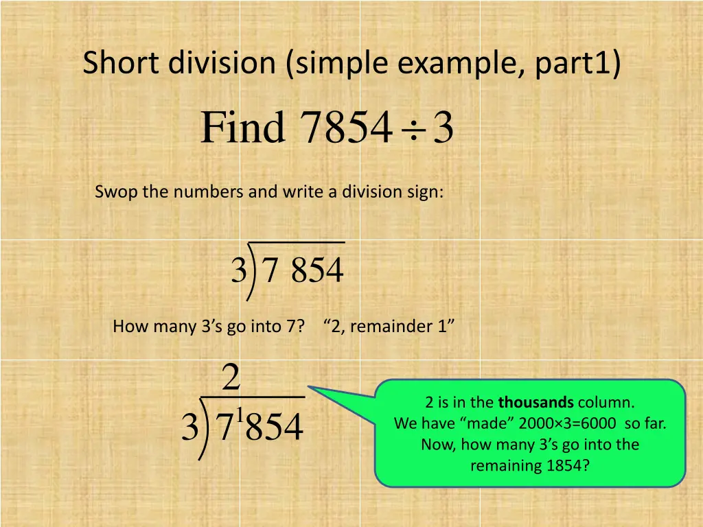 short division simple example part1 find 7854 3