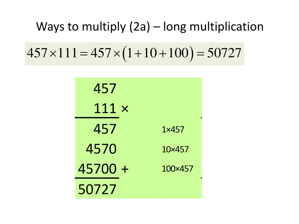 ways to multiply 2a long multiplication