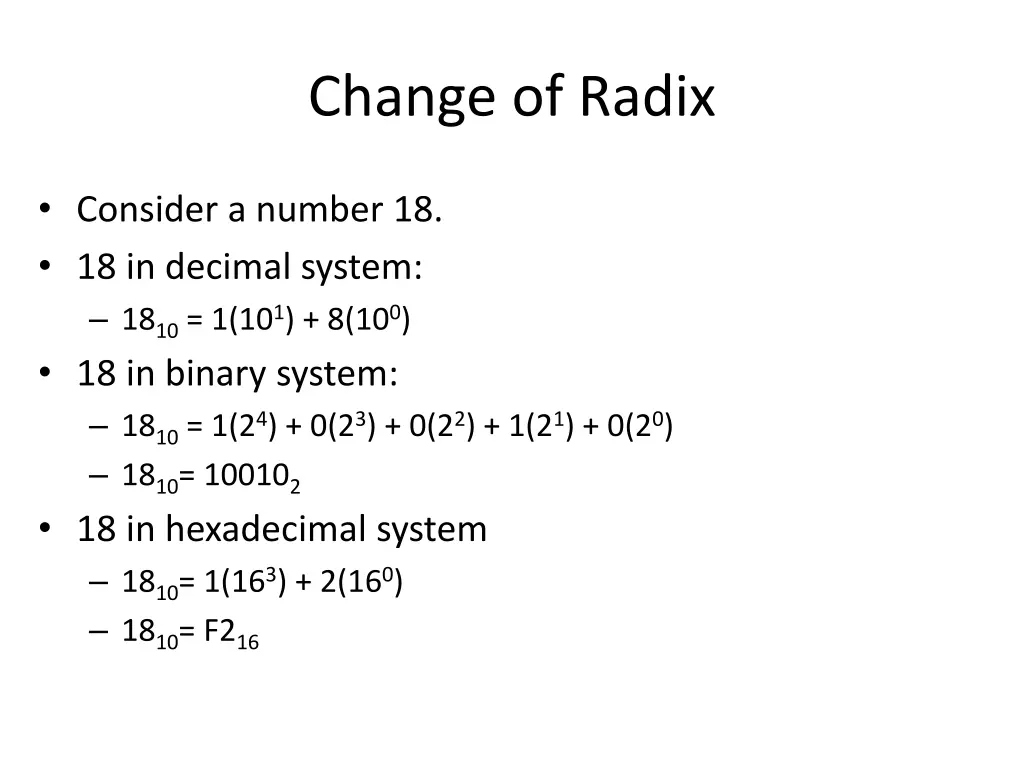 change of radix