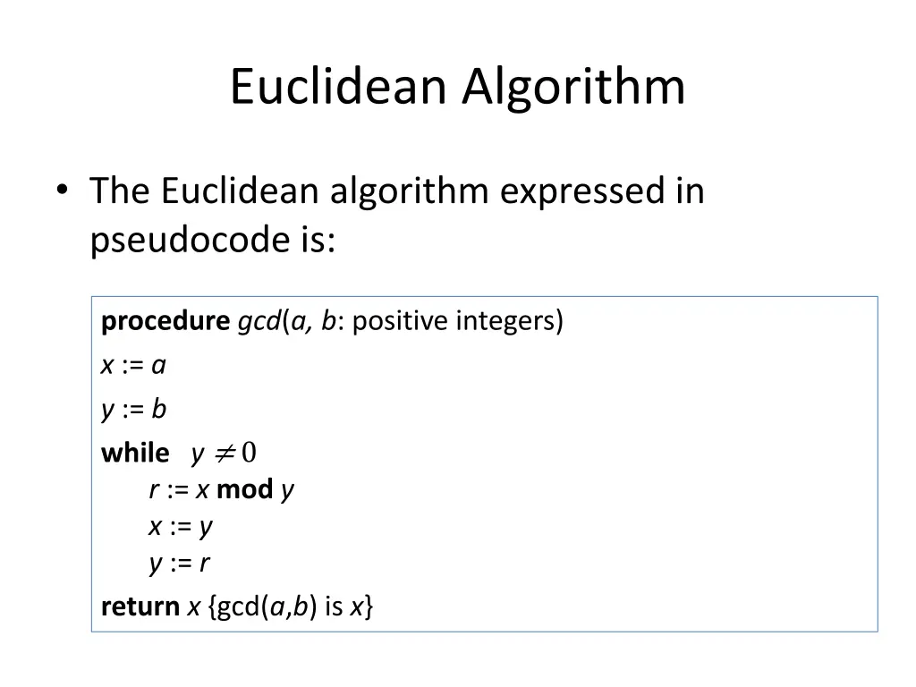 euclidean algorithm 1