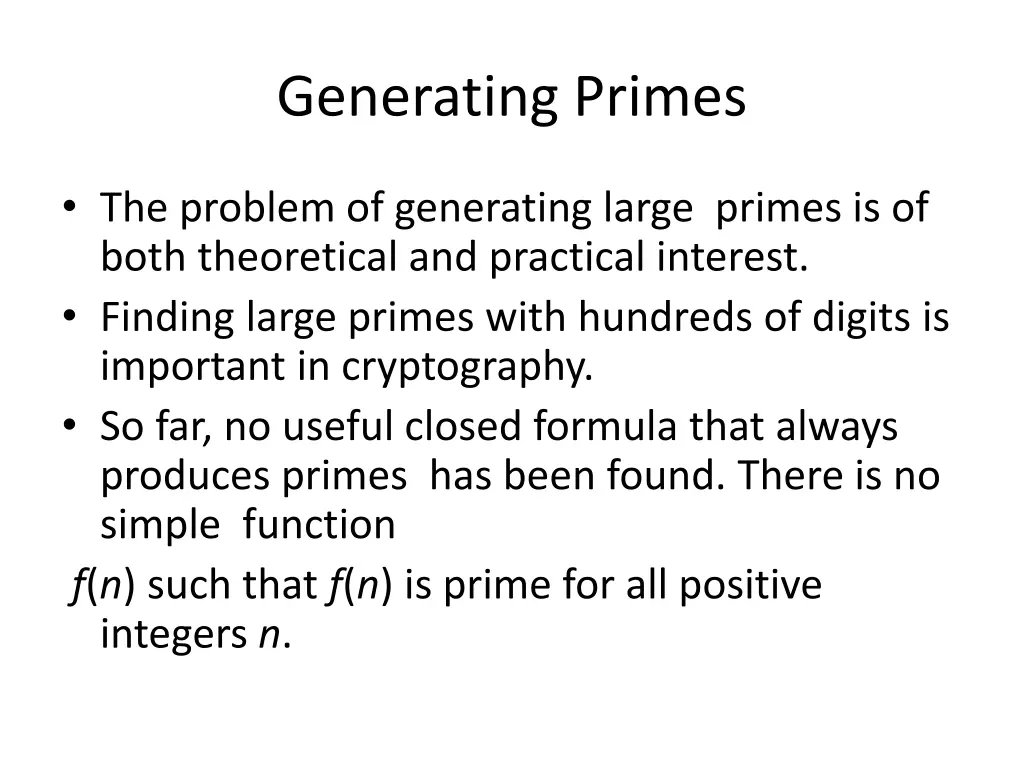 generating primes