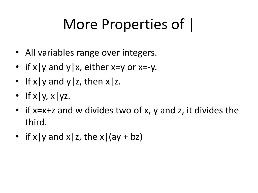 more properties of