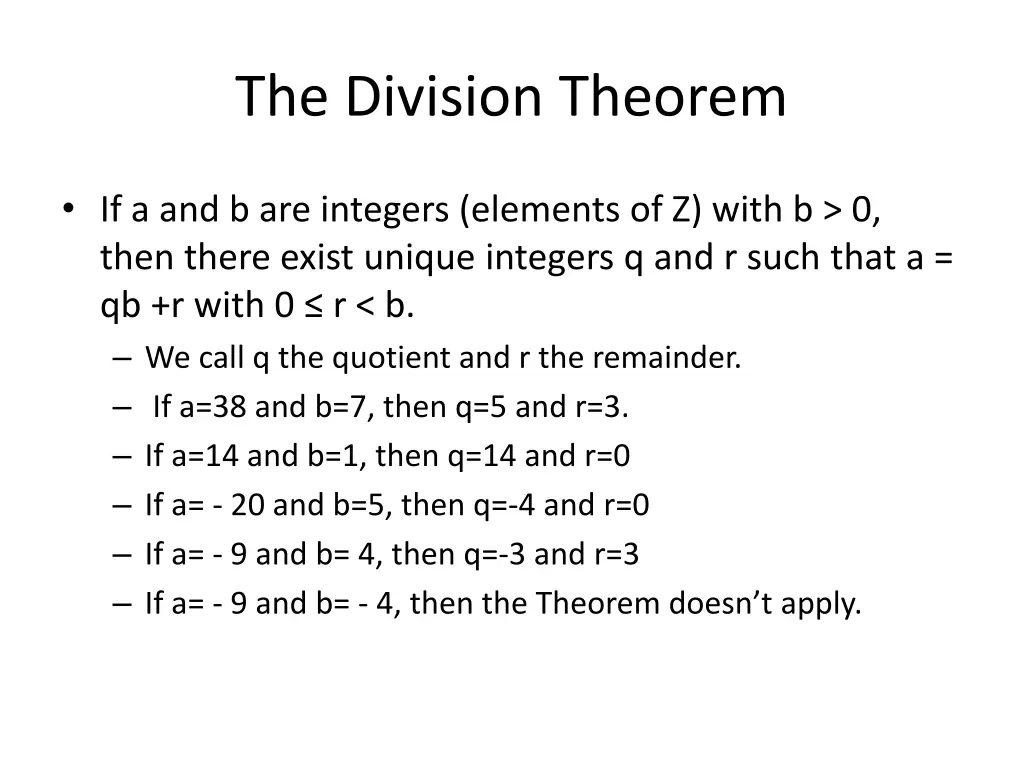 the division theorem