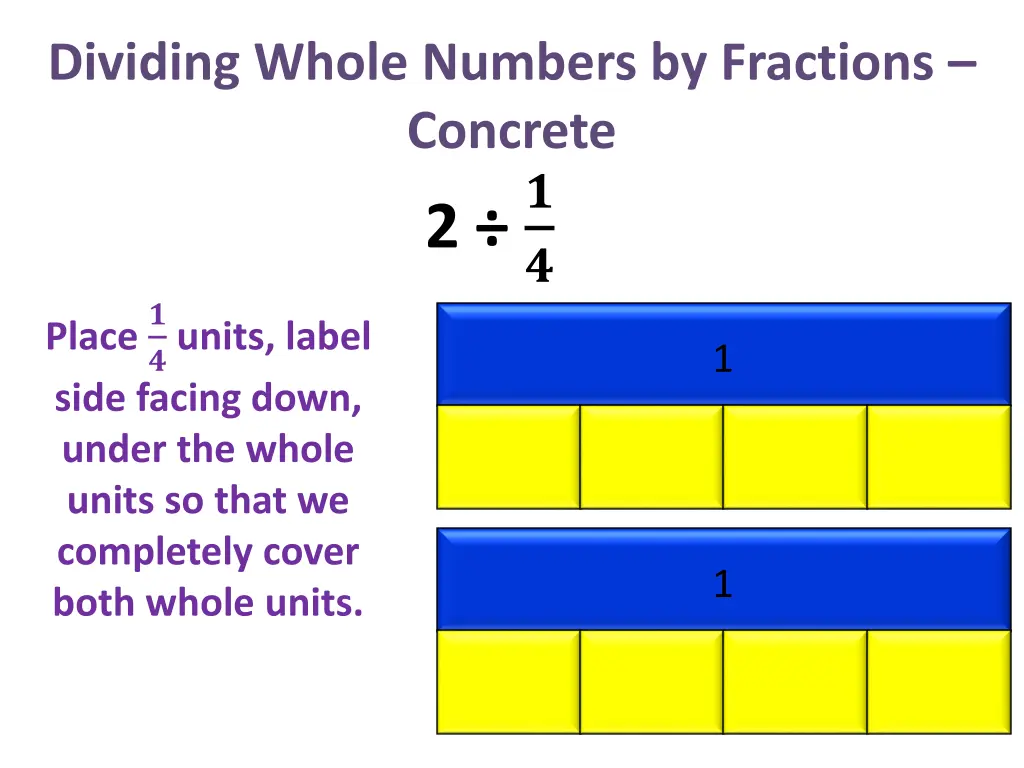 dividing whole numbers by fractions concrete 2 4