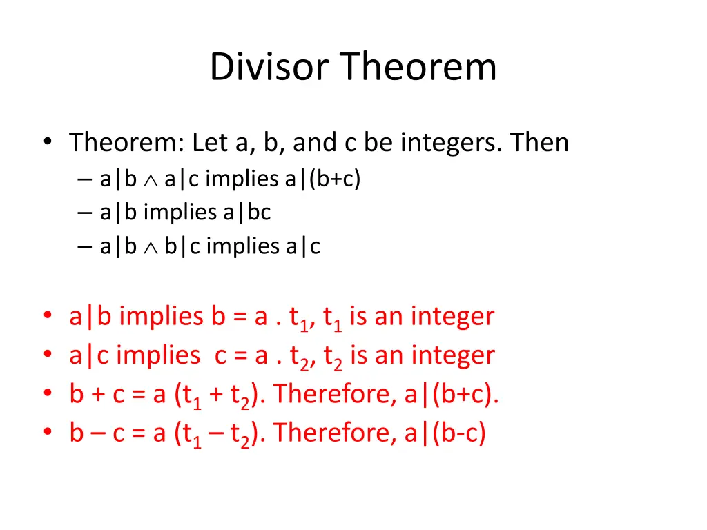 divisor theorem 1