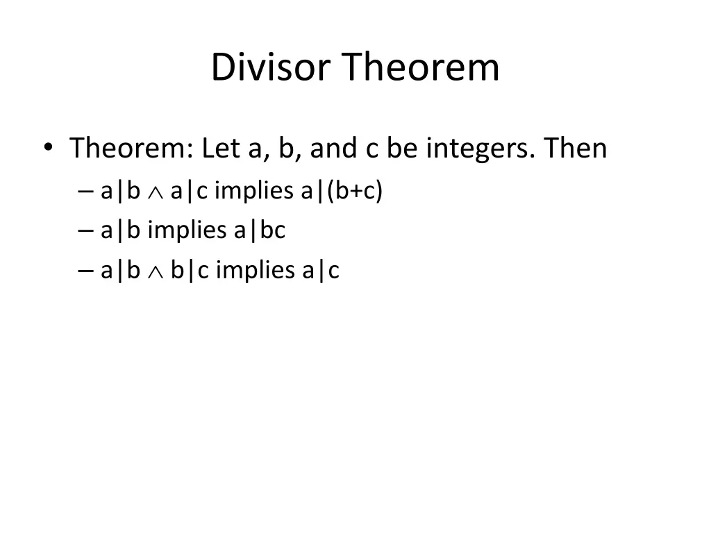 divisor theorem