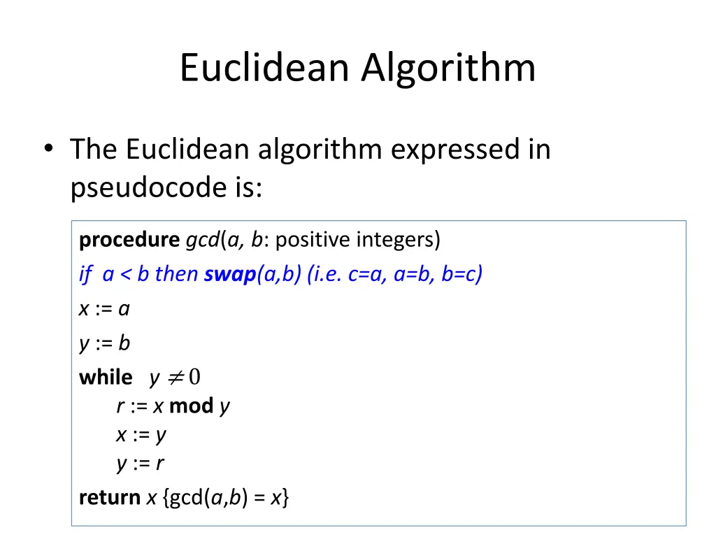 euclidean algorithm 1