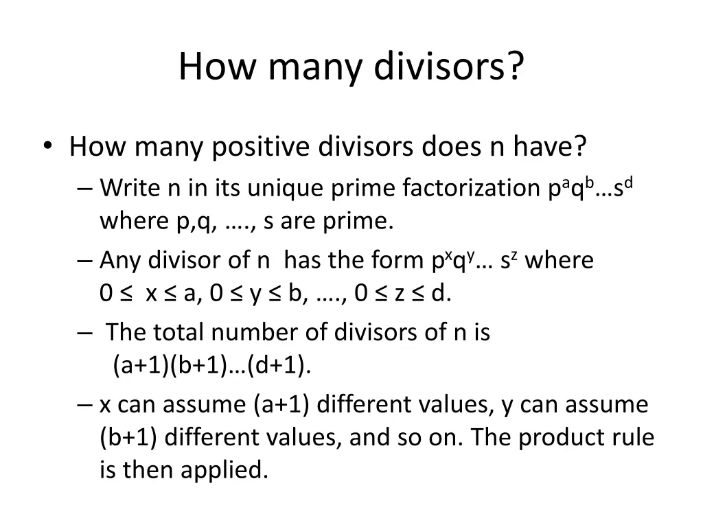 how many divisors 1