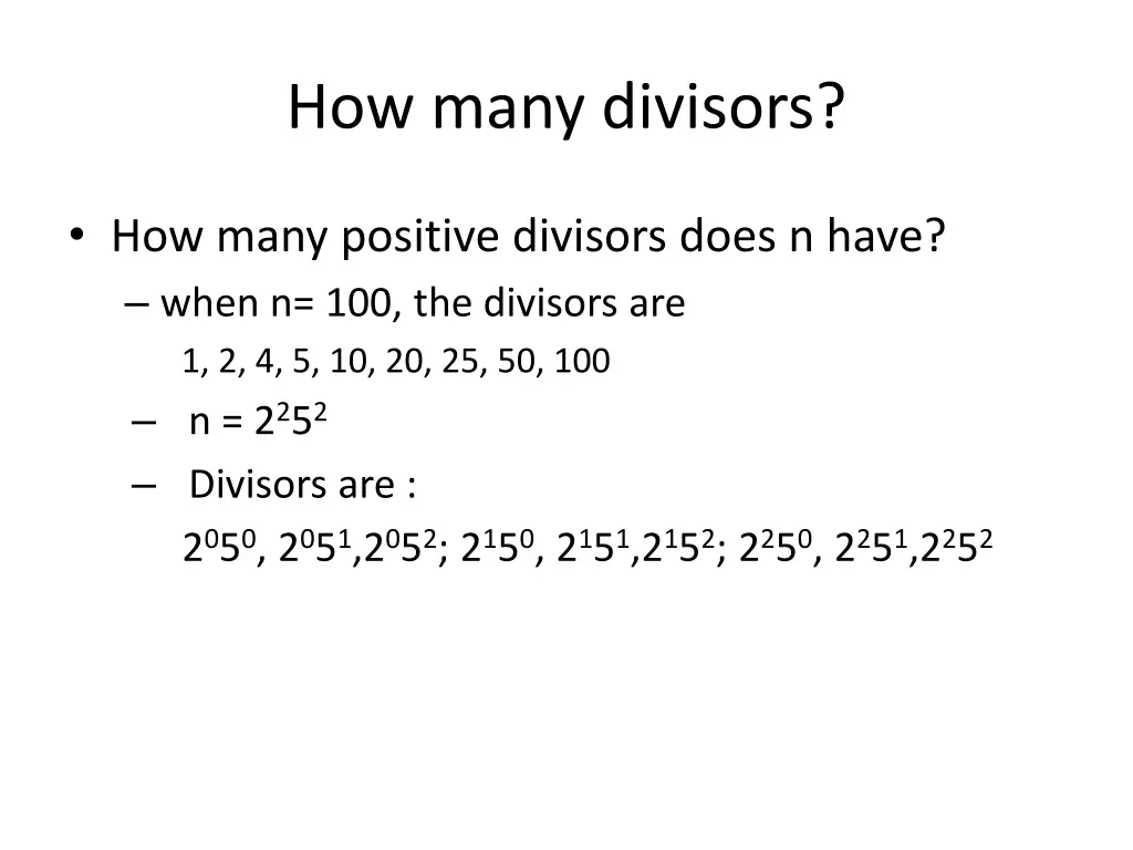 how many divisors