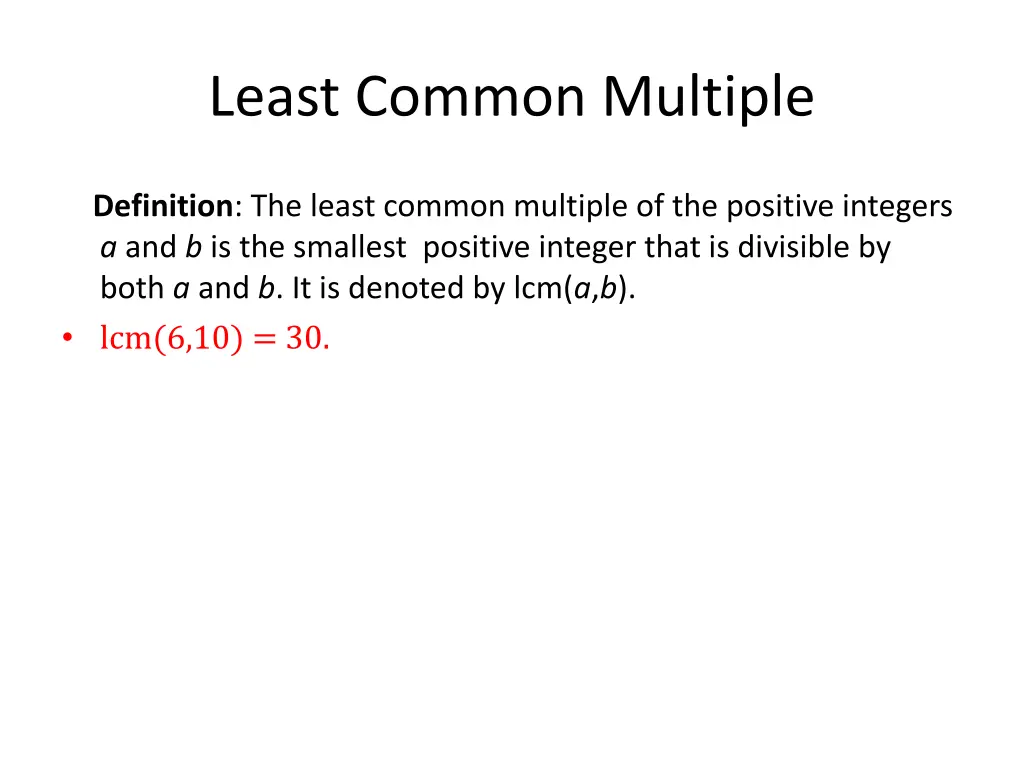 least common multiple