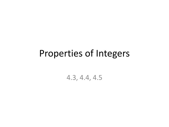 properties of integers