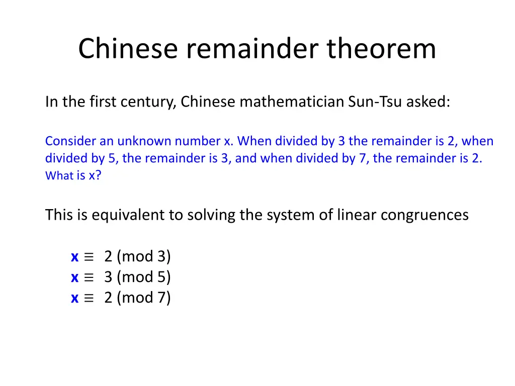 chinese remainder theorem