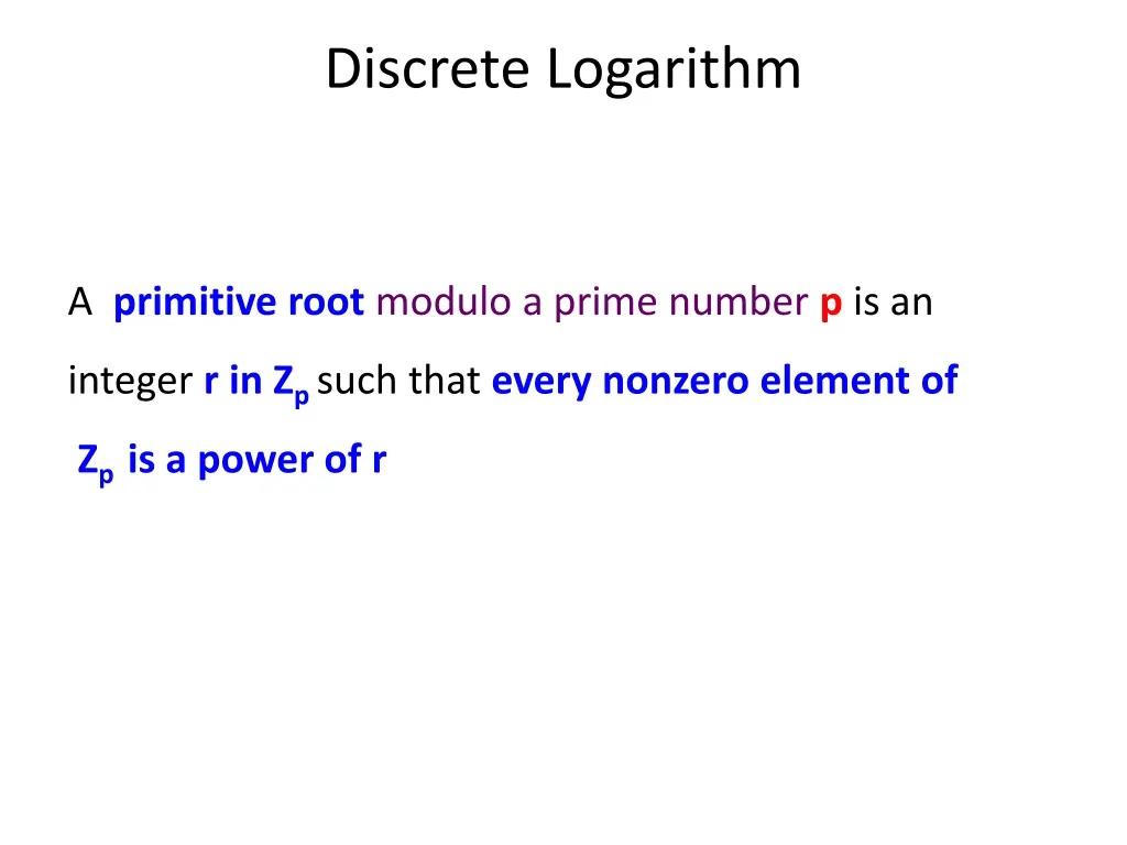 discrete logarithm 1