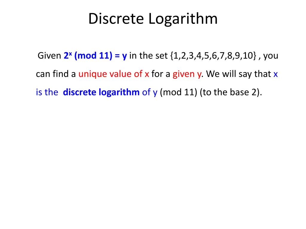 discrete logarithm 2