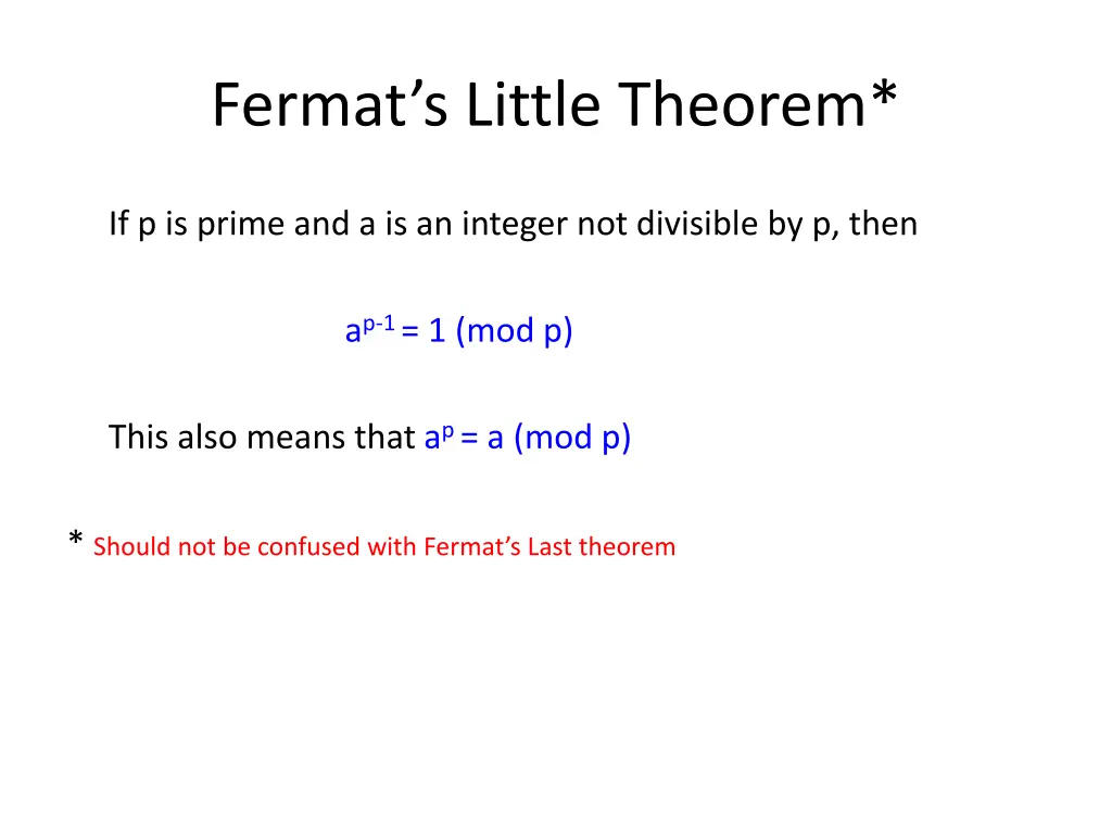 fermat s little theorem