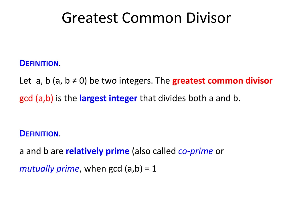 greatest common divisor