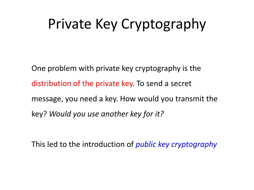 private key cryptography 1