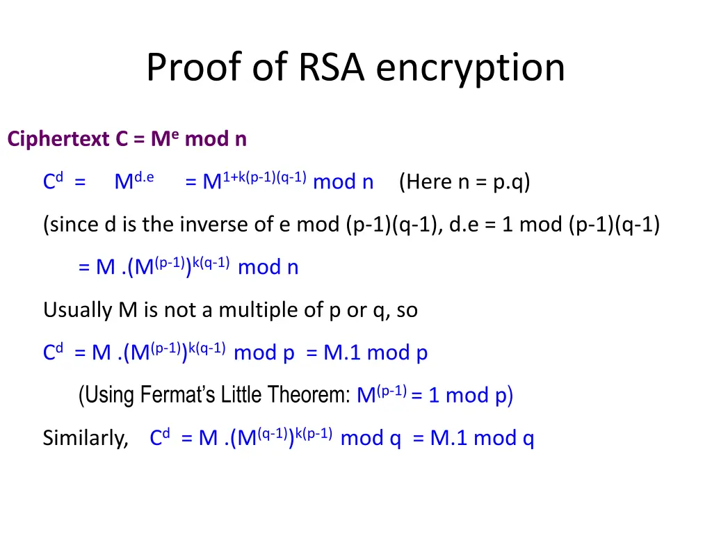 proof of rsa encryption