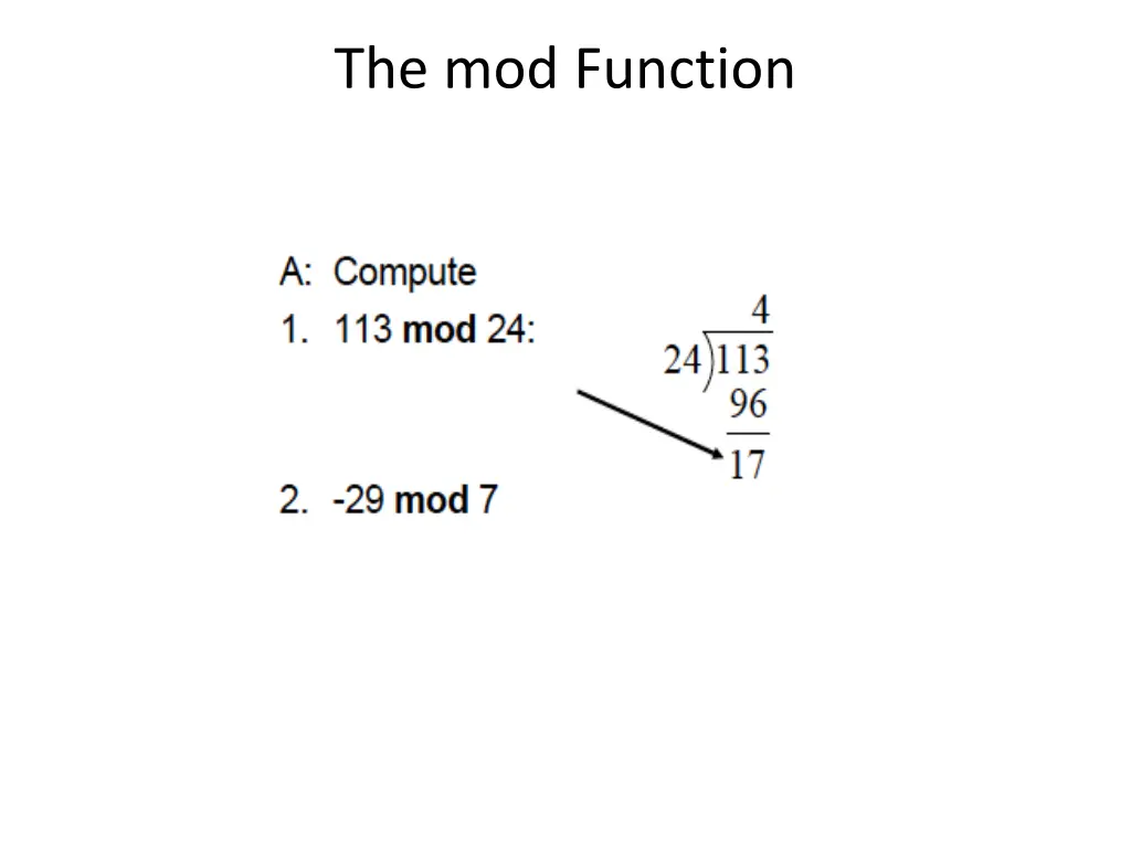 the mod function