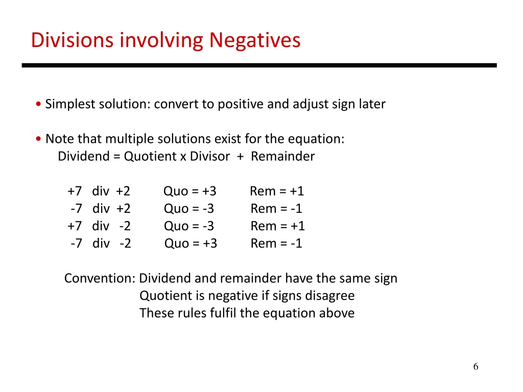 divisions involving negatives 1