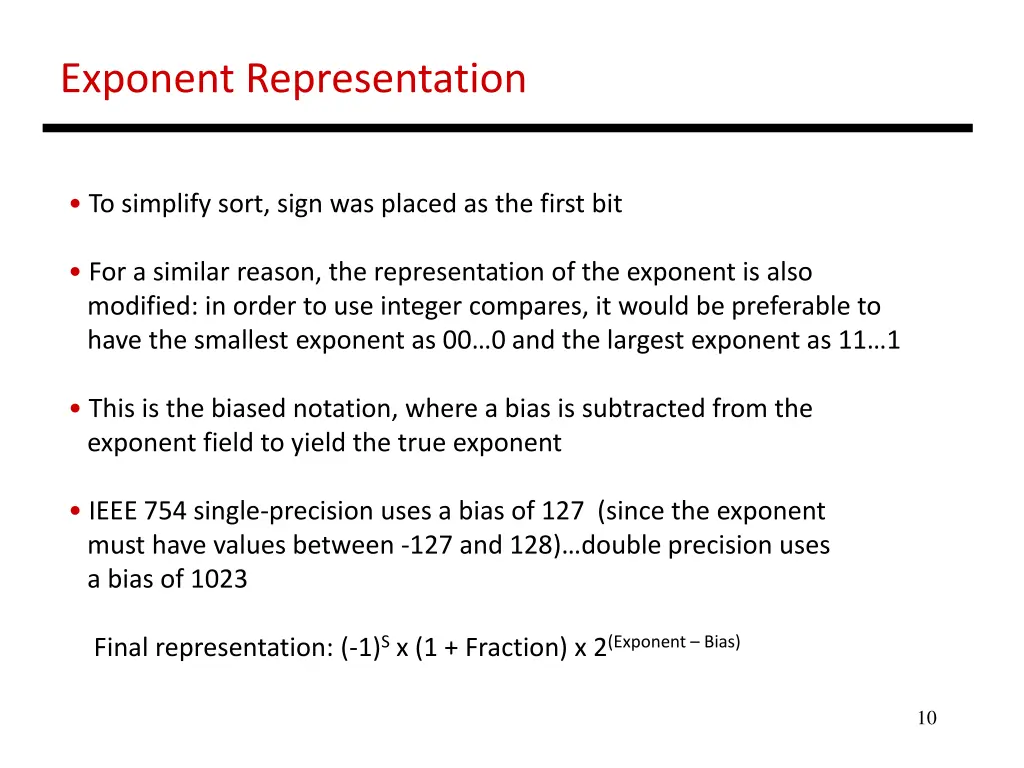 exponent representation